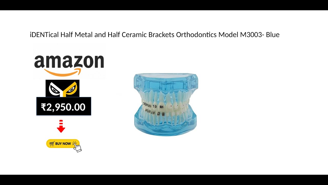 iDENTical Half Metal and Half Ceramic Brackets Orthodontics Model M3003 Blue