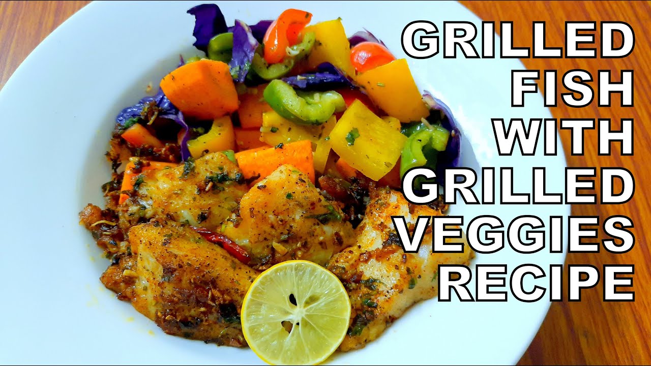 Grilled Garlic Butter Fish with Grilled Veggies Recipe