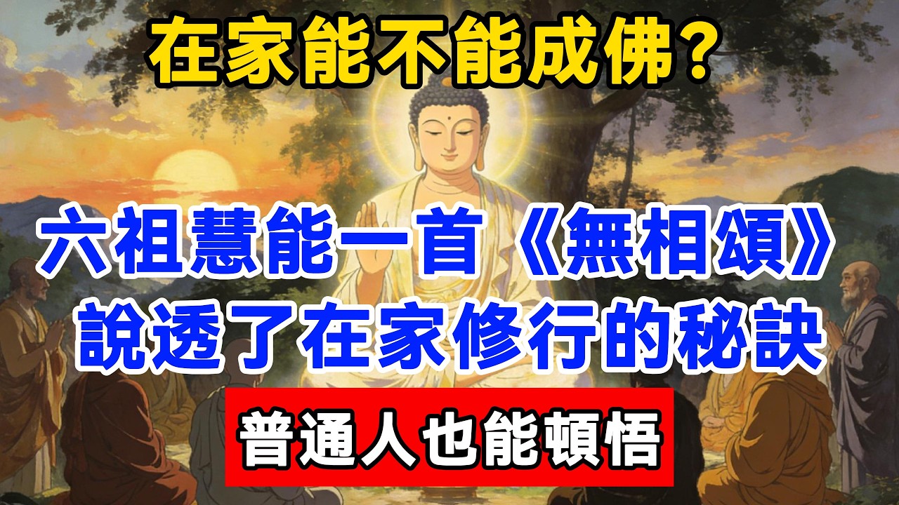 在家能不能成佛？六祖慧能一首《無相頌》，說透了在家修行的秘訣，普通人也能頓悟#佛陀#佛學#佛教#禪修#佛法智慧#佛教故事#佛教文化#佛學知識 #佛學智慧 #明月禅心