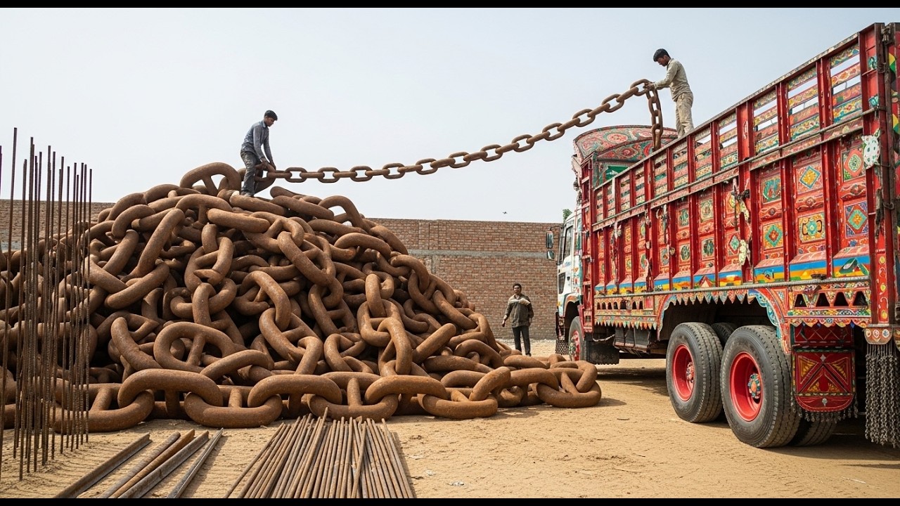 Inside The Powerful Manufacturing Process of Truck Axles From Massive Anchor Chain Forgings