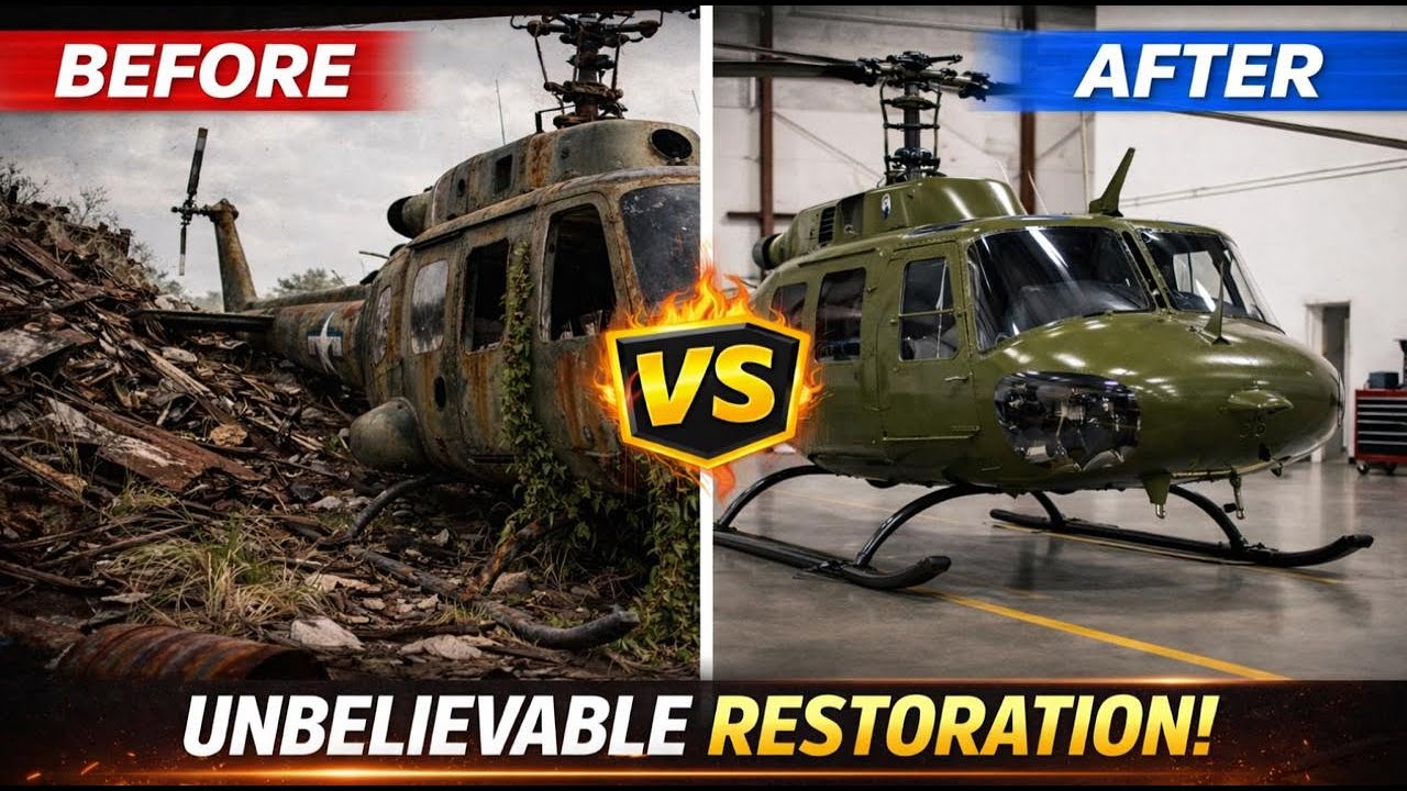 #video ~ From Scrap to Sky 😱 Abandoned Military Helicopter RESTORATION | Before & After #helicopter