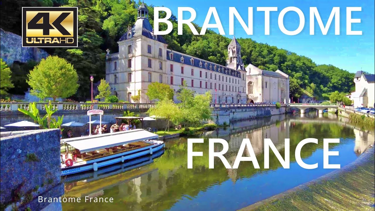 Brantome France Walking Tour ( 4K Ultra HD ) - With Captions