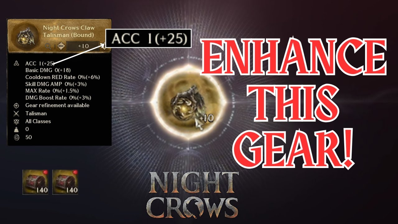 NIGHT CROWS GEAR MUST HAVE FOR ACCURACY! Over-enhance to increase 8000 Growth Rate