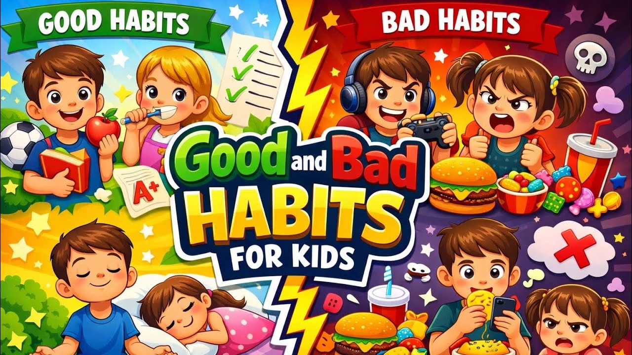 Good habits and bad habits for kids / good habits / bad habits / ABC preschool book learning 