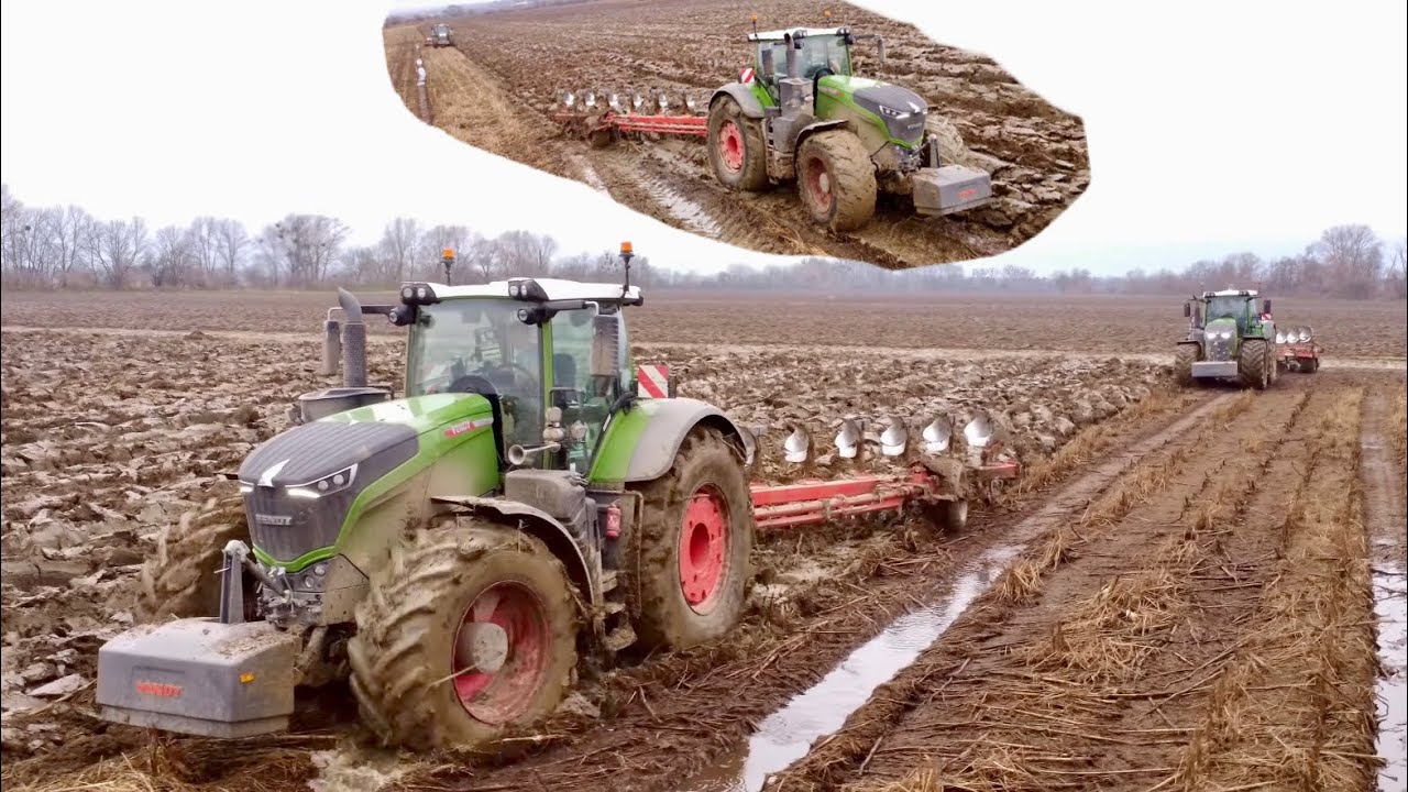 Nový Fendt 1050 Vario & Fendt 942 Vario Gen7 |Extremně mokrá Podzimní orba 2024