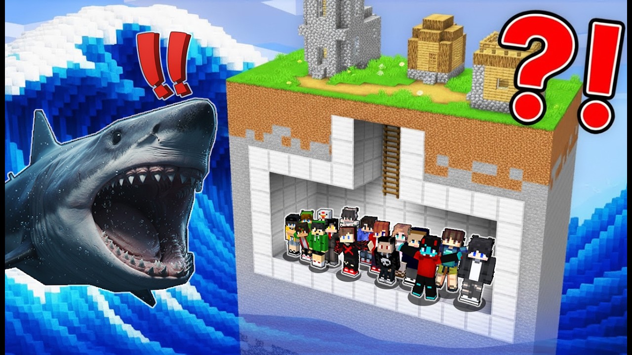 DOOMSDAY BUNKER vs Megalodon TSUNAMI in Minecraft