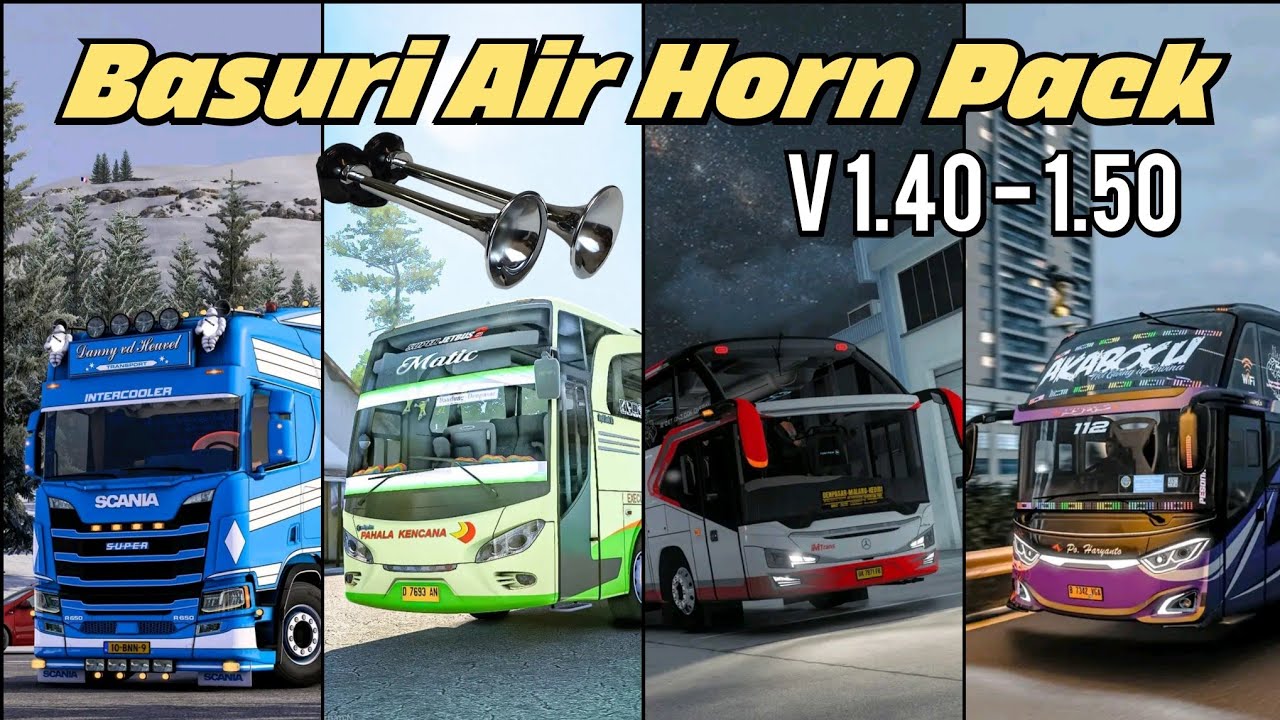 ETS2 [1.37 - 1.49] | Basuri Air Horn Pack | *50+ Varieties | Baby shark horn for ets2
