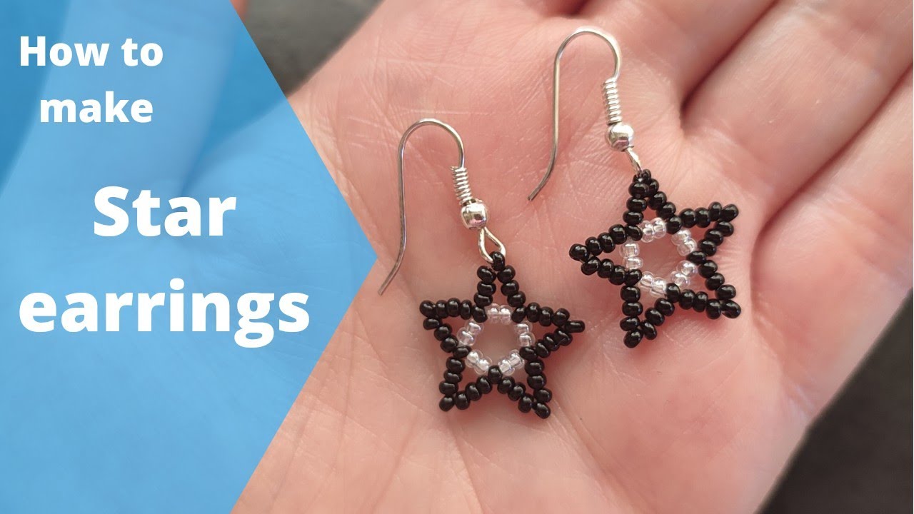 How to make beaded star earrings. Super easy, in 10 min !