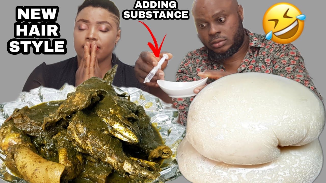 I ADDED SUBSTANCE TO MY WIFE FOOD AND SHE NEVER NOTICED (PRANK) | DELICIOUS BLACK SOUP WITH POUNDO