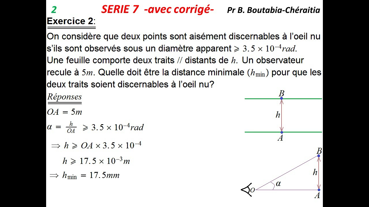 TD: Série 7.  1ère année Médecine. Pr Boutheïna Boutabia-Chéraitia