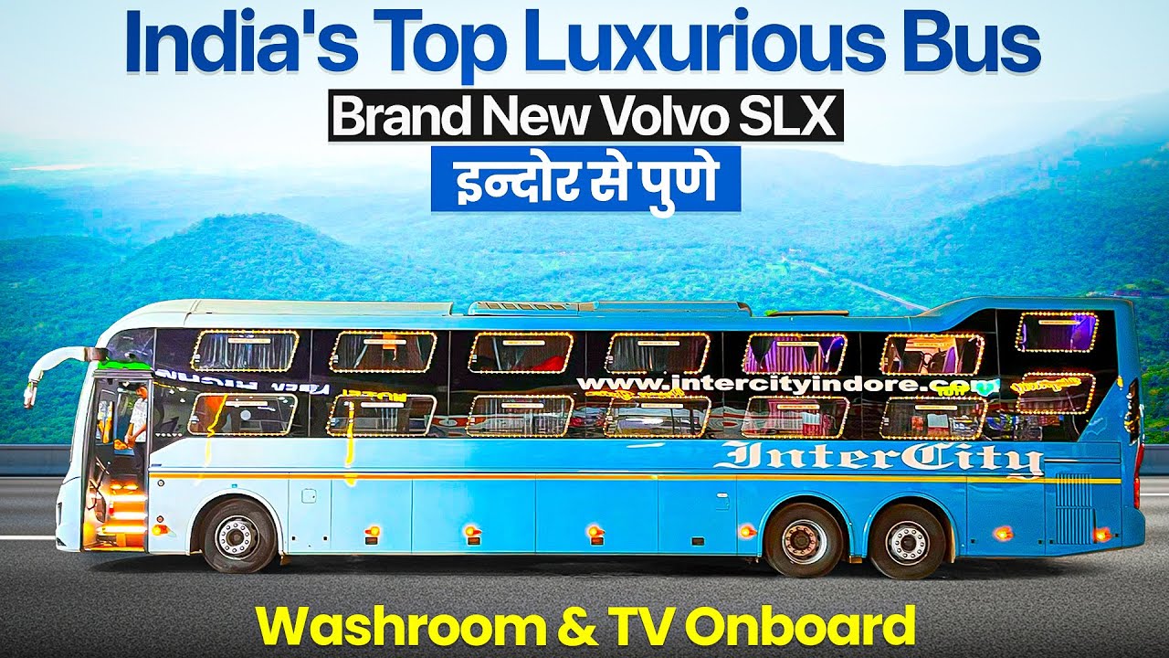 Indore To Pune By Journey In Intercity Volvo SLX Brand New Bus Journey || Onboard Washroom 