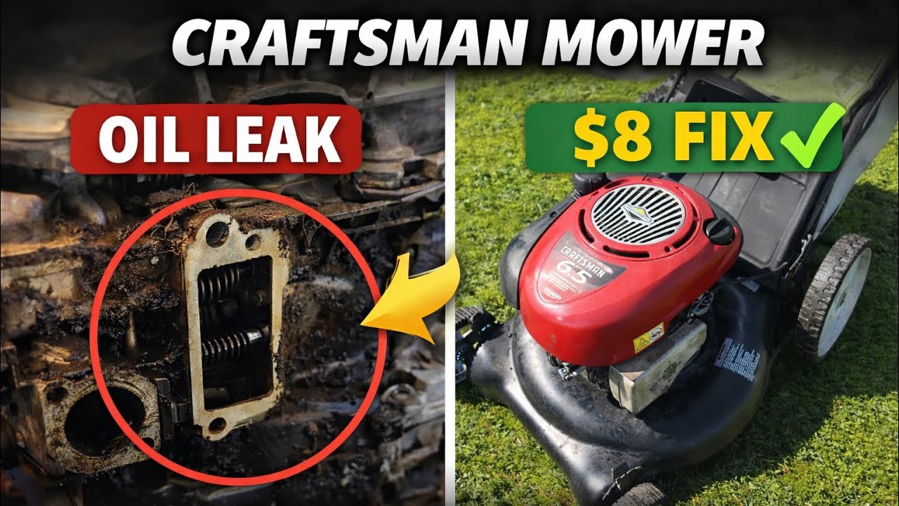Утечка масла за глушителем? Ремонт газонокосилки Craftsman.