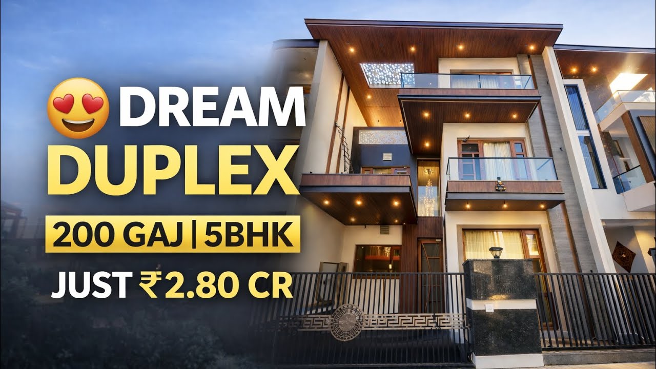 🏡 DREAM HOME ALERT! 200 Gaj Ultra Luxury Duplex✅ 5BHK | Premium Elevation✅ Modern Interior @everyone