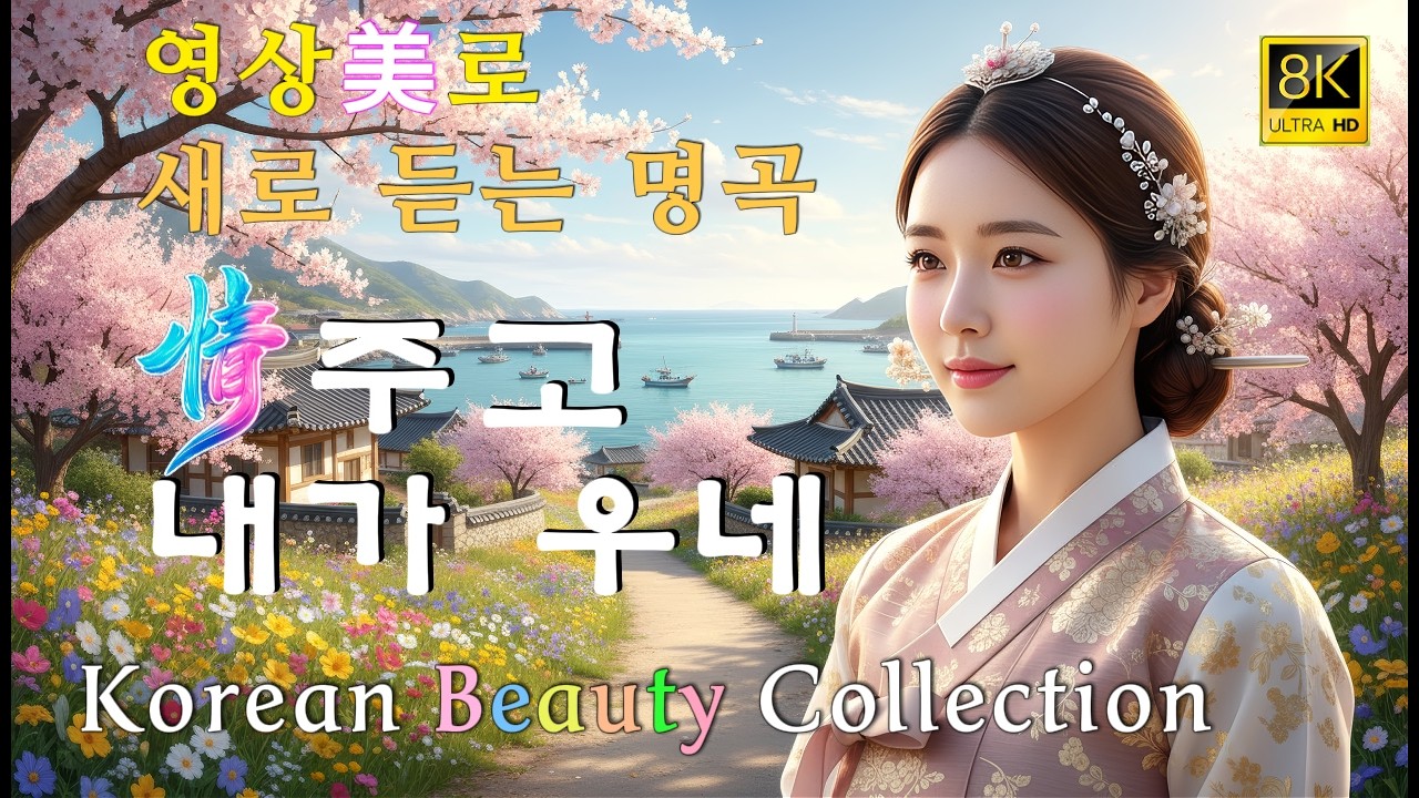 정주고 내가 우네 | Korean Hanbok Beauty in Spring Cherry Blossoms (8K Cinematic Trot)