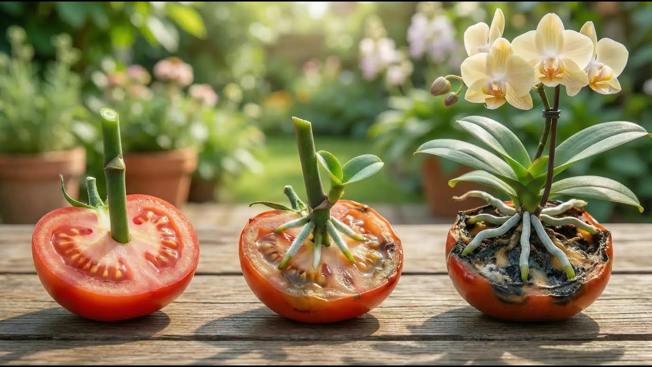 Just tomatoes! Orchids suddenly take root, sprout, and bloom.