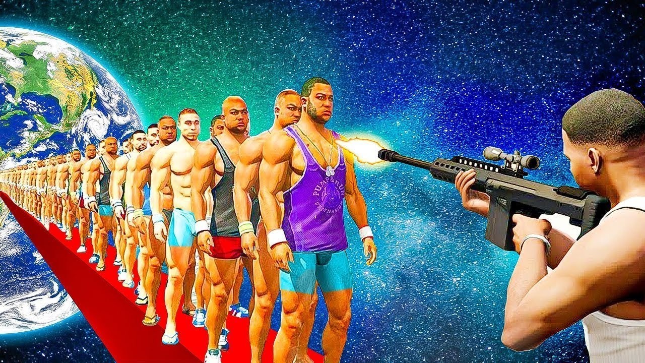 1 bullet vs 1,000 people in GTA 5