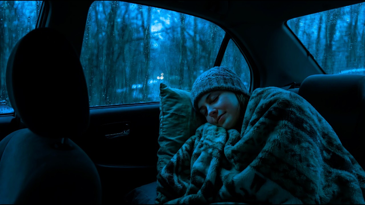 Fall Asleep in Less Than 3 Minutes With Super Heavy Rain On Car & Massive Thunder Sounds At Night