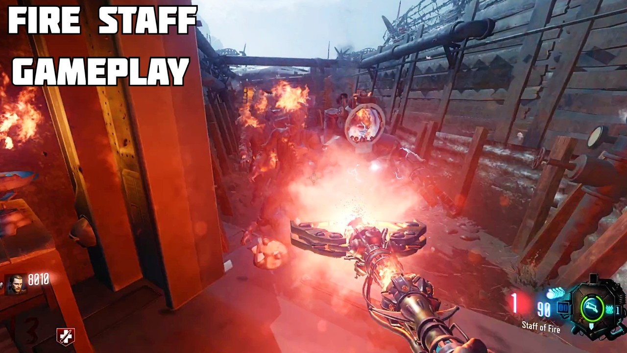BLACK OPS 3 ZOMBIES: ORIGINS FIRE STAFF GAMEPLAY! (NO COMMENTARY)