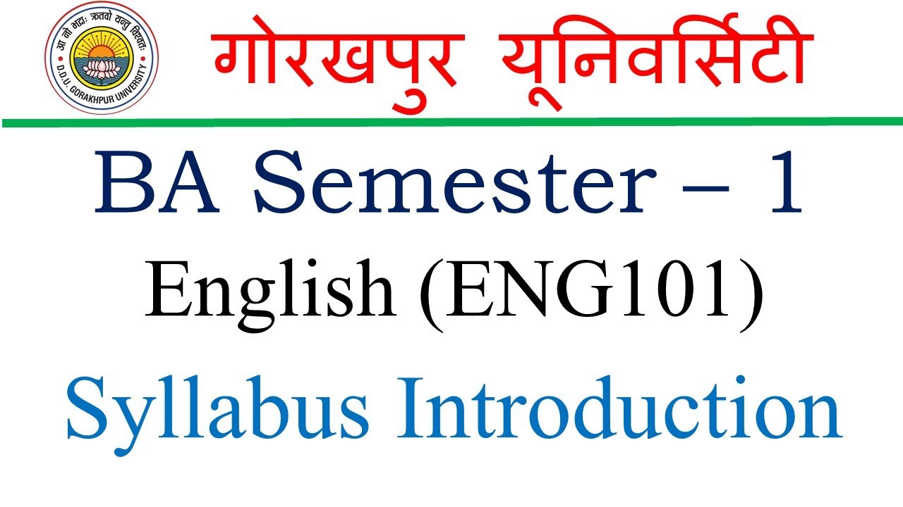 ENG 101 Syllabus || BA Semester - 1 DDUGU