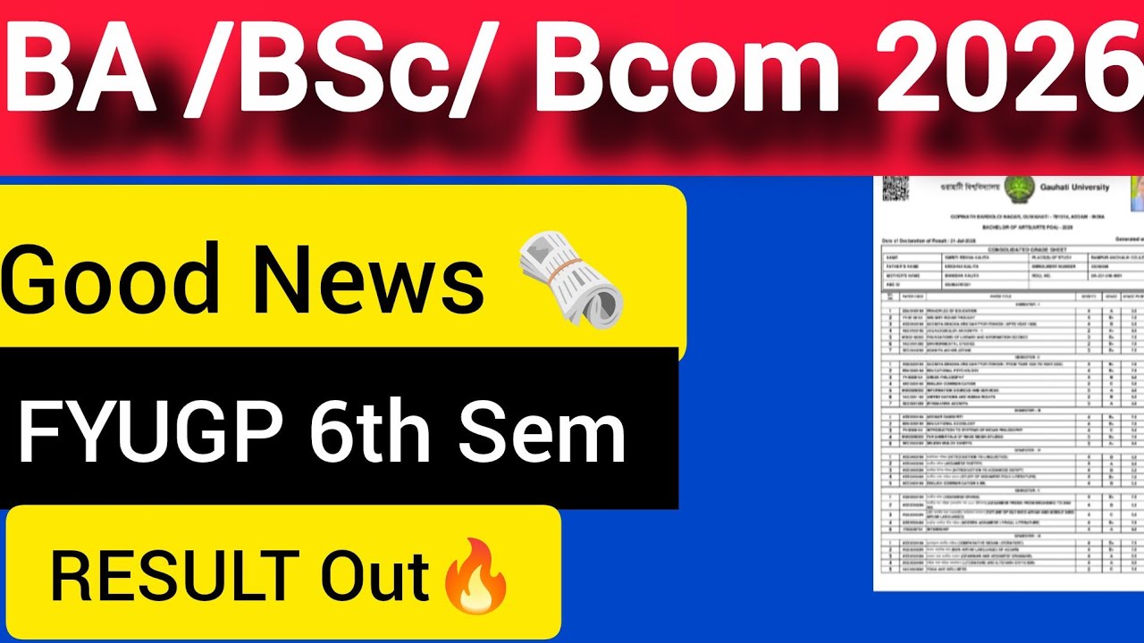 🚨GU 6th Semester Result 2026 0ut I📢BA BSc BCom Result on SAMARTHPortal🗞️#fyugp #samrth 