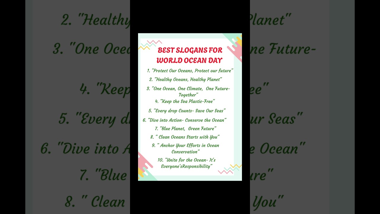World Ocean Day Slogans | Best 10 slogans for World Ocean Day#slogans #worldoceansday