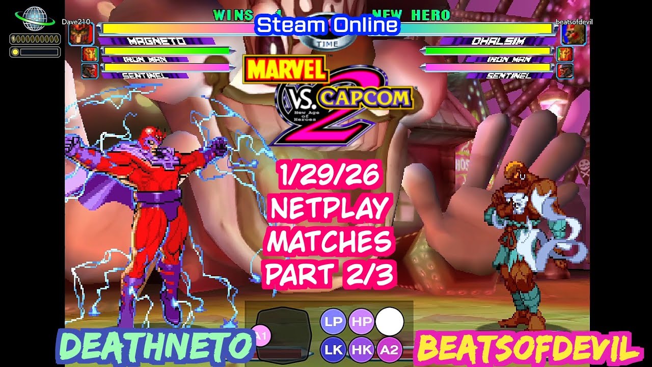 MvC2 Dhalsim BeatsofDevil vs Deathneto 1/29/26 part 2 of 3 Steam Netplay