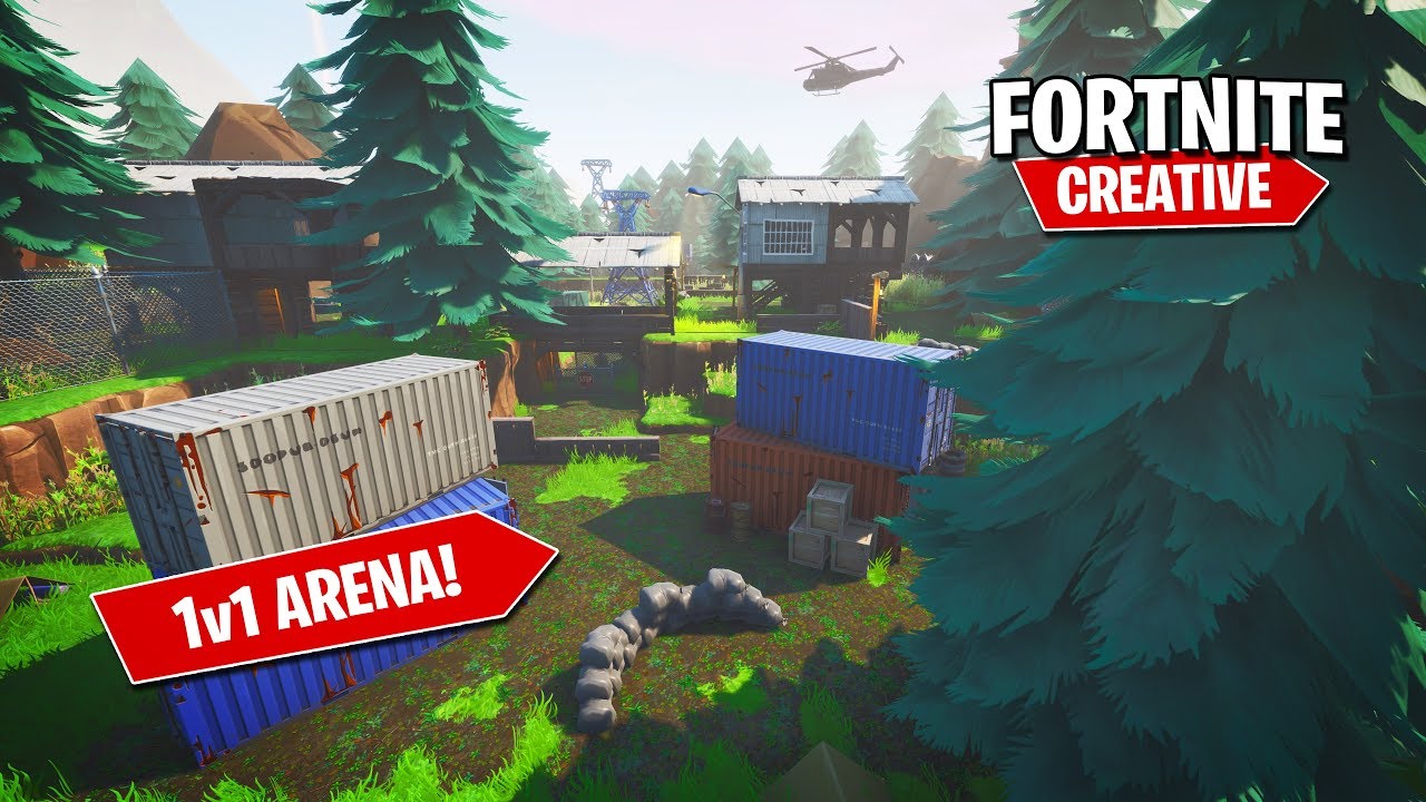 Building a 1v1 Deathmatch Map in Fortnite - Pinewood Forest (Speed Build)