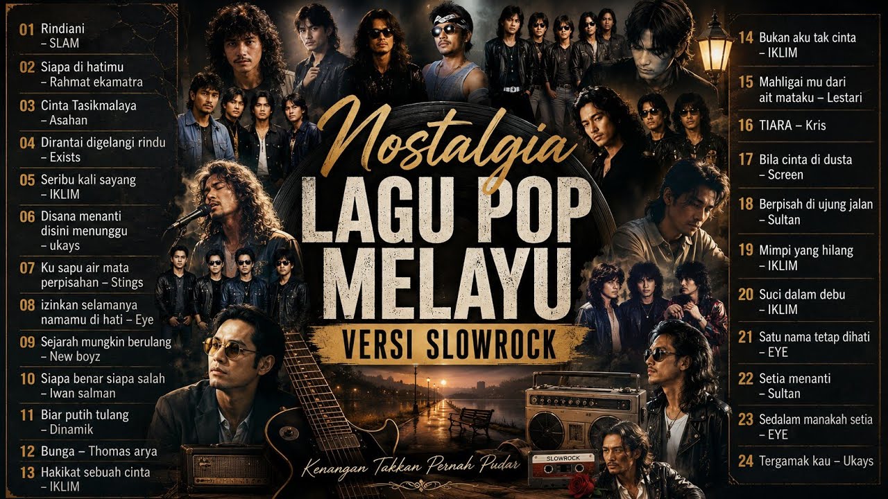 KUMPULAN LAGU Pop Melayu Nostalgia Pilihan Terbaik - (AI Cover) Slowrock Paling Enak!