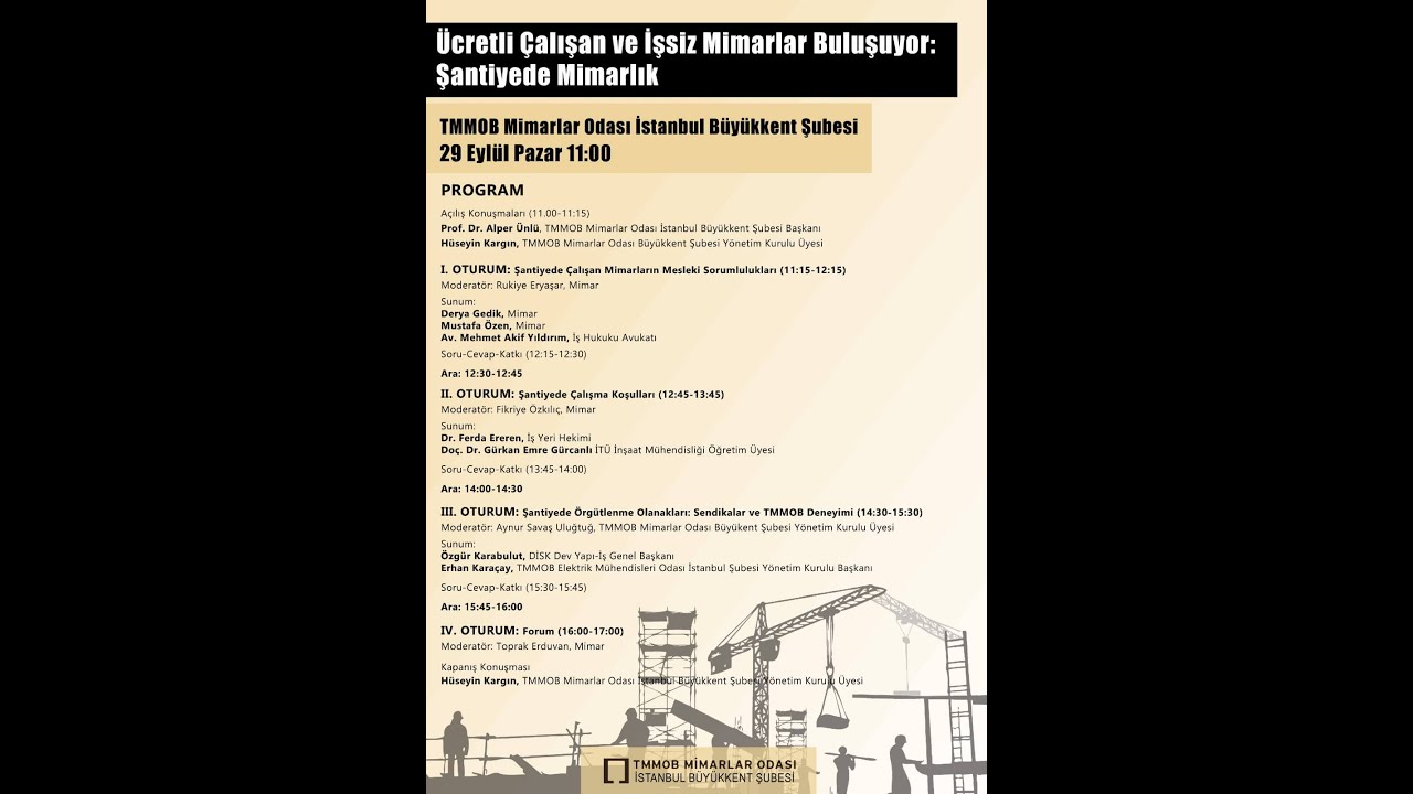 Ücretli Çalışan ve İşsiz Mimarlar Buluşuyor: Şantiyede Mimarlık
