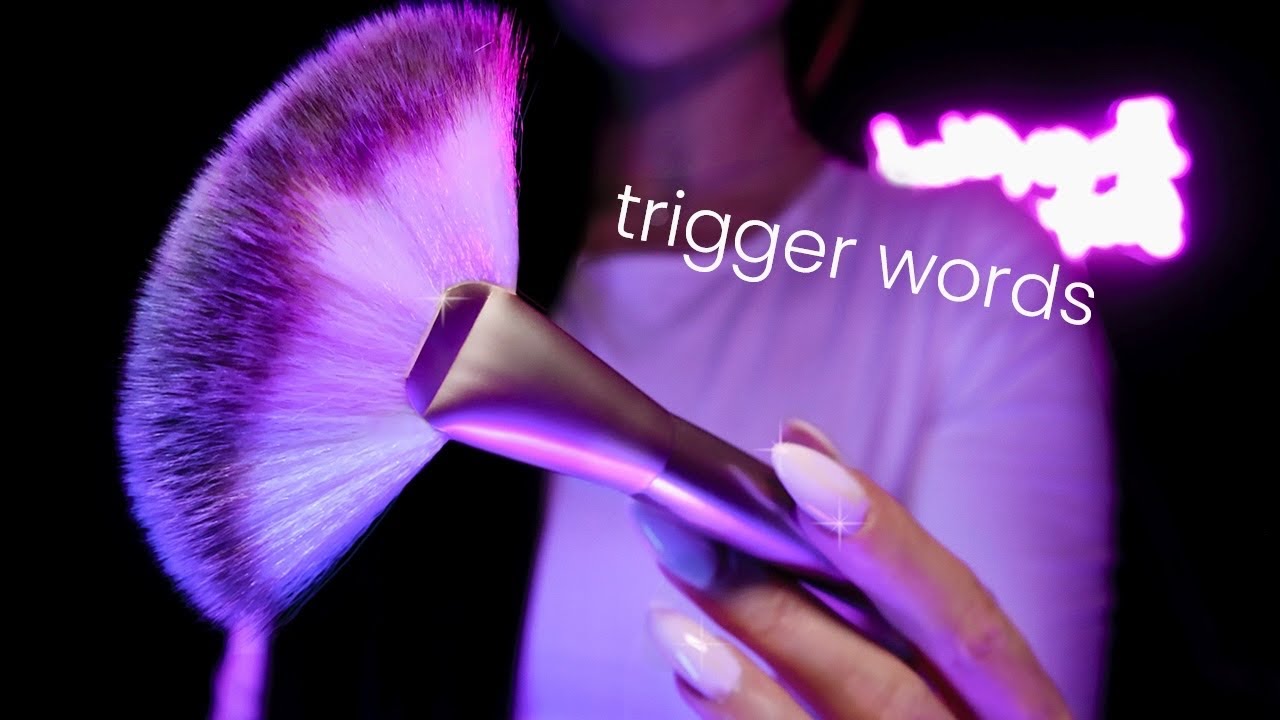 [ASMR] Face Brushing & Whispered Trigger Words For Deep Sleep 😴