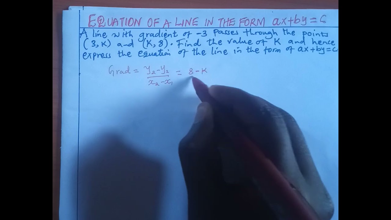 EQUATION IN THE FORM ax+by=c