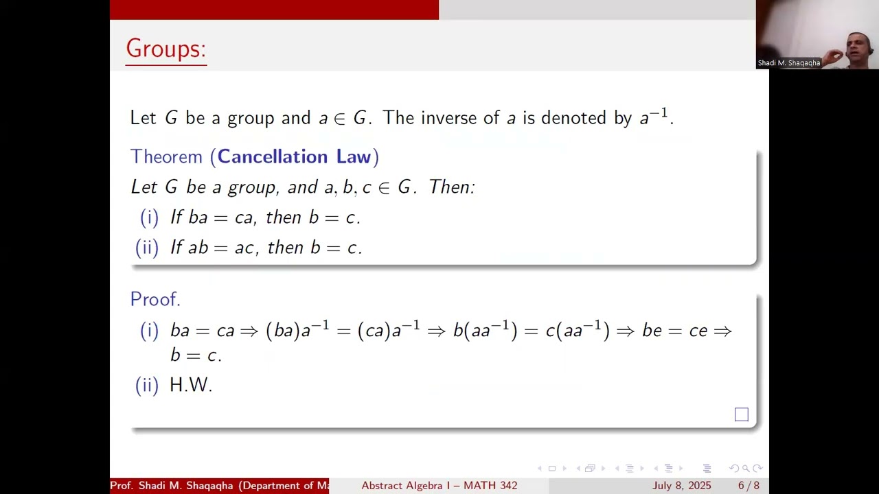 Video 2:  Introduction to Groups