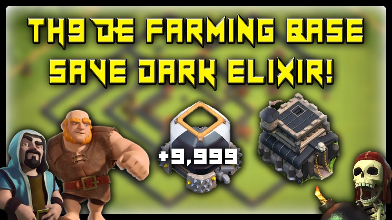 *NEW* ABSOLUTE BEST TH9  DARK ELIXIR FARMING BASE! -  Clash Of Clans Base Build