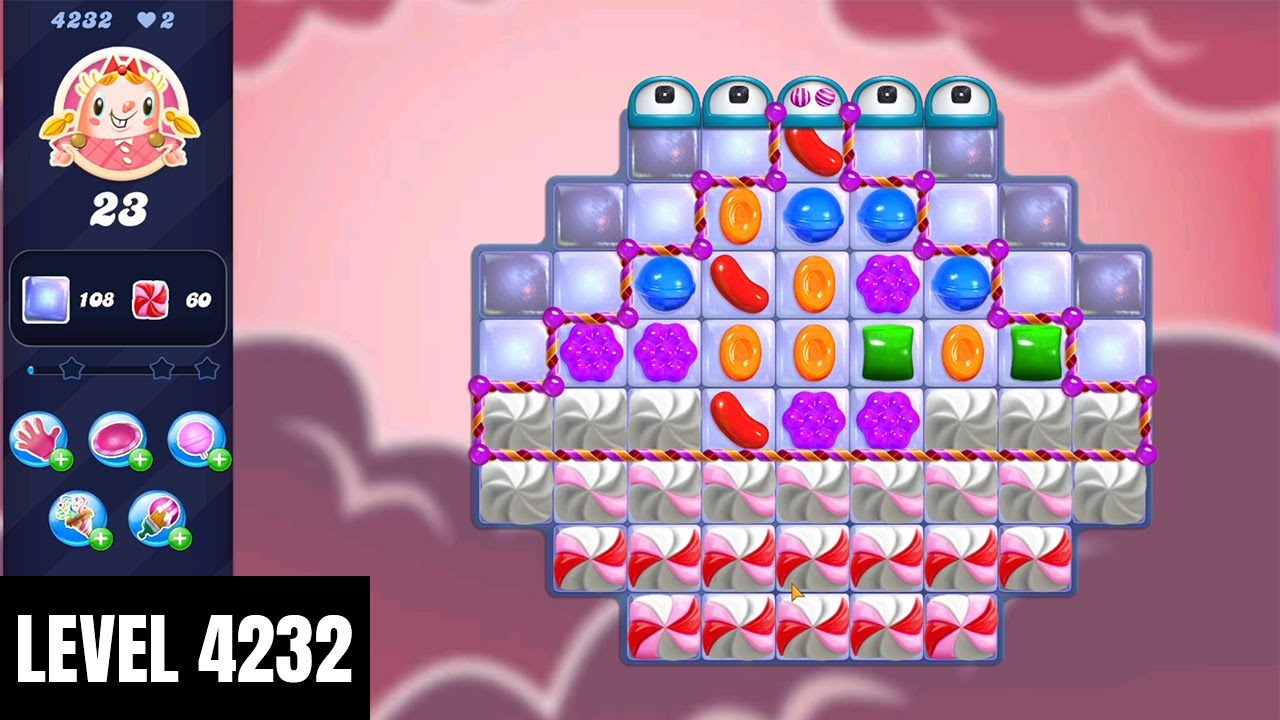 Candy Crush Saga Level 4232 (NO BOOSTERS) || Legendary Level || 1 Star 🌟