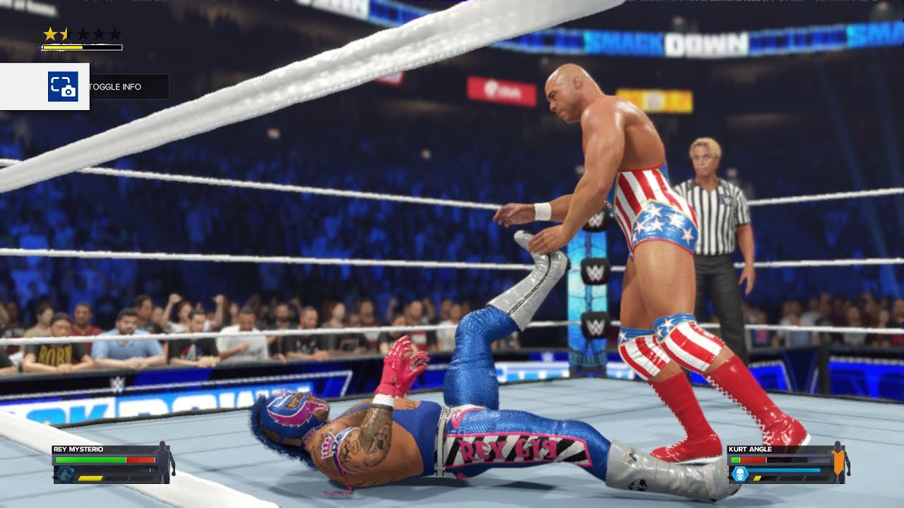 WWE 2K24: Специальный приём Рея Мистерио против Курта Энгла | Эпический матч с болевым приёмом!