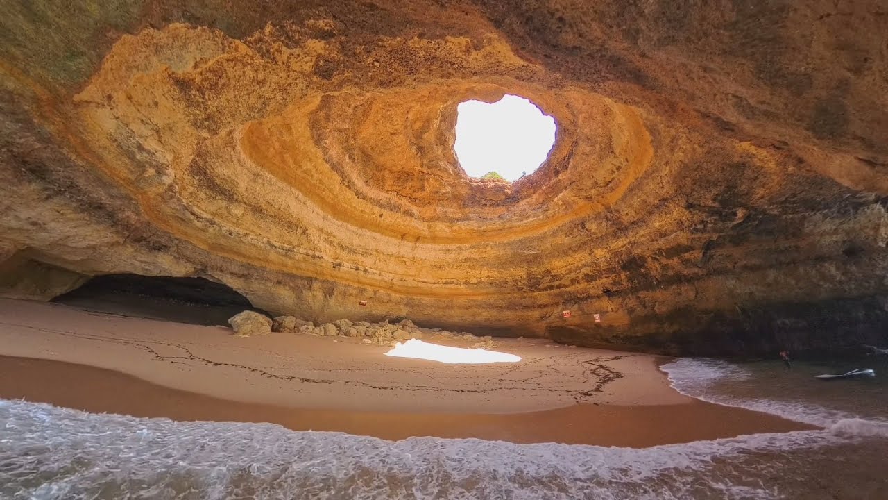 Benagil Sea Cave Boat Tour. Portugal. 360° camera video.