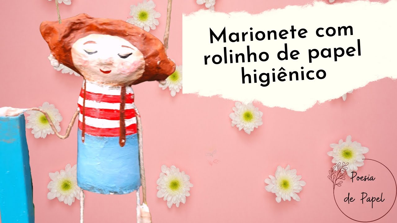 Marionete com rolinho de papel higiênico