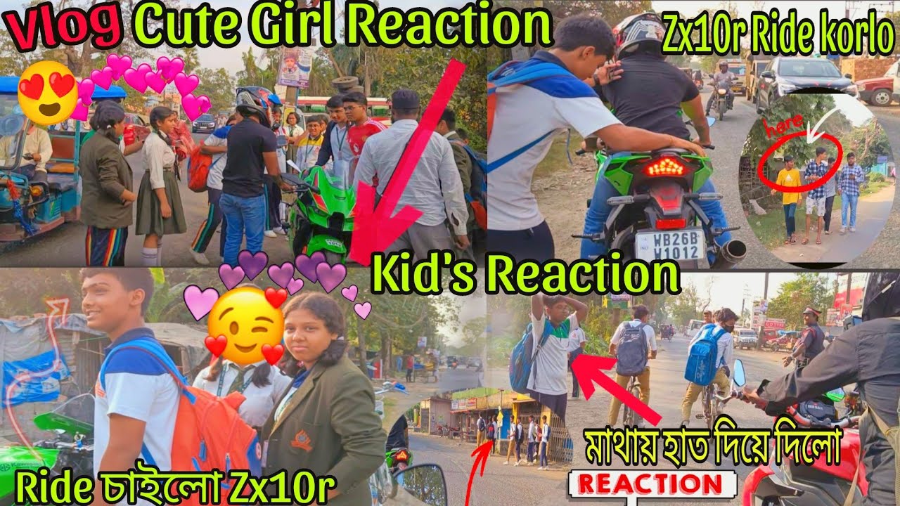 Cute School Girls Shocking Reactions😍||On Zx10r Loud Exhaust || Zx10r দেখে মাথায় হাত @BikerArpan01