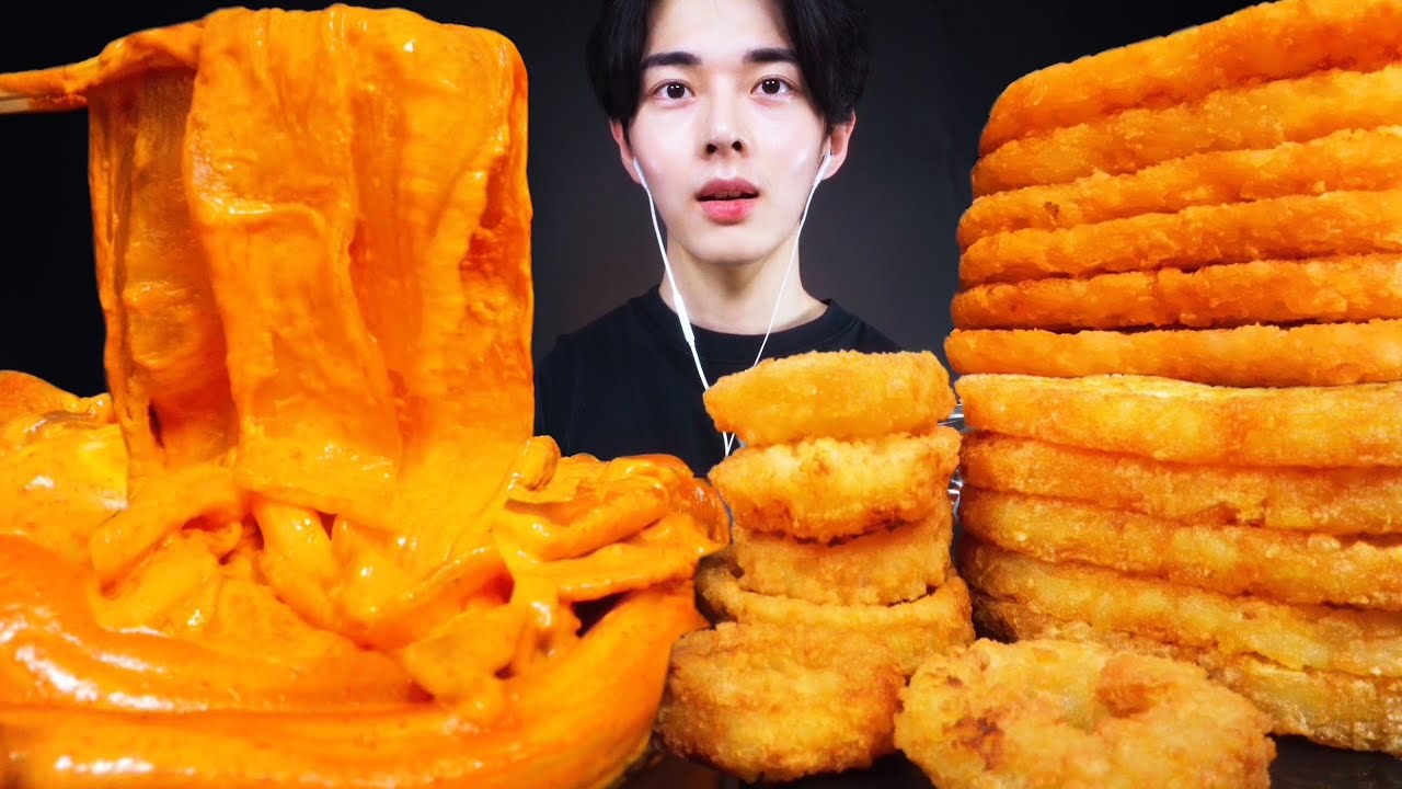 ASMR MUKBANG 배떡 분모자 중국당면 로제떡볶이 해쉬브라운 먹방 Spicy Cream Tteokbokki &CHEESY HASH BROWNS  eating sounds