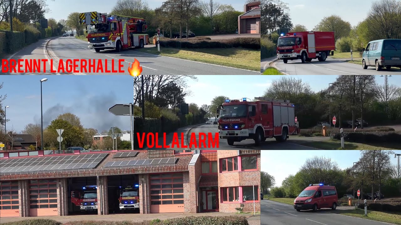 [Brennt Lagerhalle🔥| Nachalarmierung🚨] Einsatzfahrten FF Hamminkeln mit Vollalarm zum Großbrand