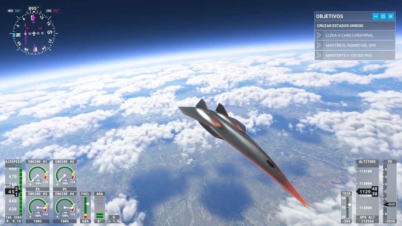 Vuelo Experimental Con El Darkstar a Match 9 de punta a punta de USA en 35 Min!!! (MSF 2020)