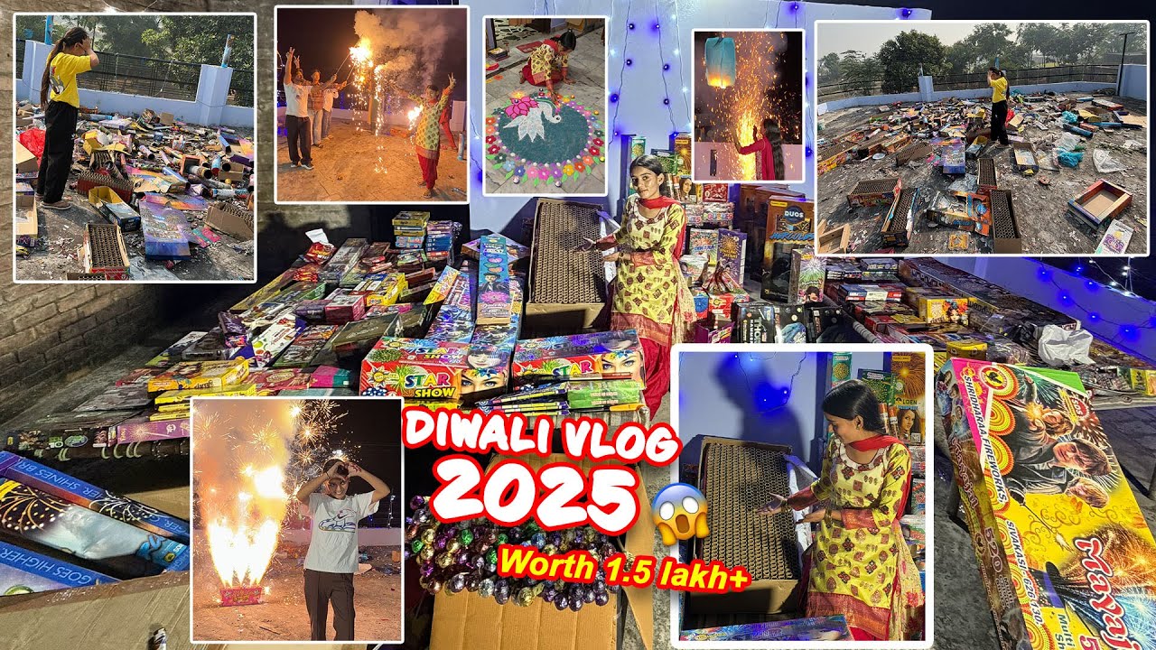 DIWALI VLOG 2025 l Celebration W/Family ❤ Friends | Biggest  Sony Sky Shots // Worth&nbsp;1.5&nbsp;lakh
