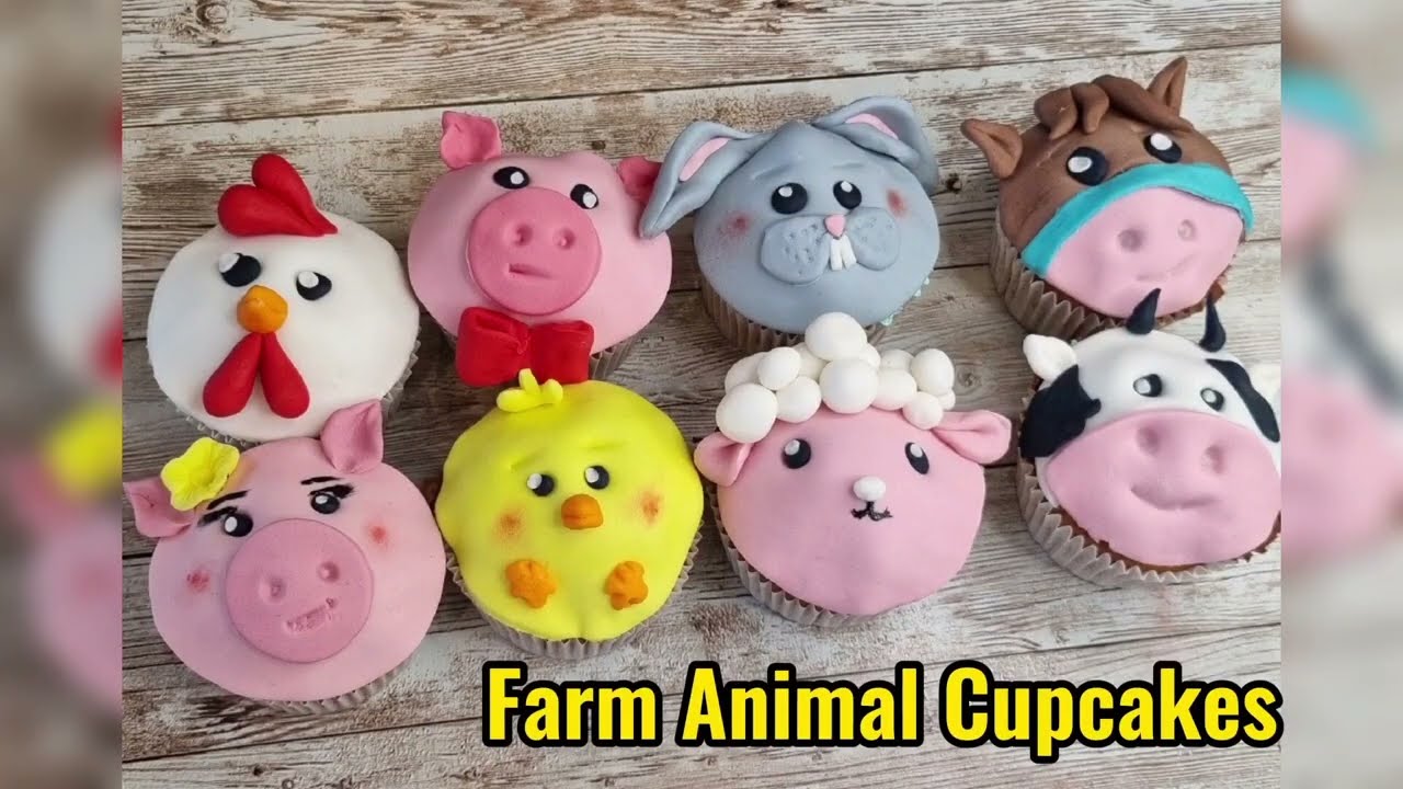 Farm Animal Cupcakes / How to make Farm Animal Cupcakes #easy #cupcakeideas .Tutorial