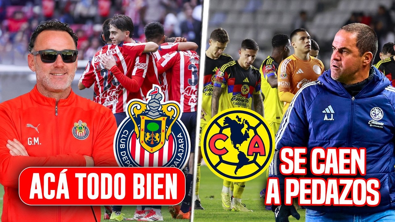 CHIVAS GOZA Y AMÉRICA SE CAE A PEDAZOS A UN DIA DEL CLASICO NACIONAL