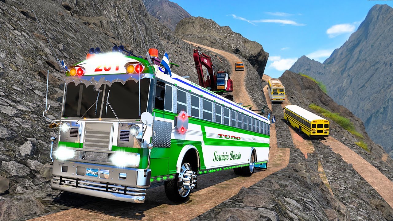 Accidente De BUS Santa Ana Salvador Bus ( blue bird ) Carreteras Extremas Ats Mods