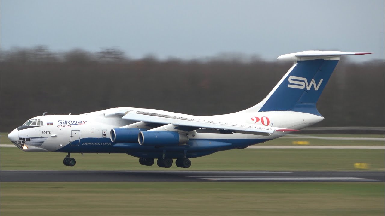 Silkway Ilyushin IL-76 Screaming Landing Eindhoven Airport