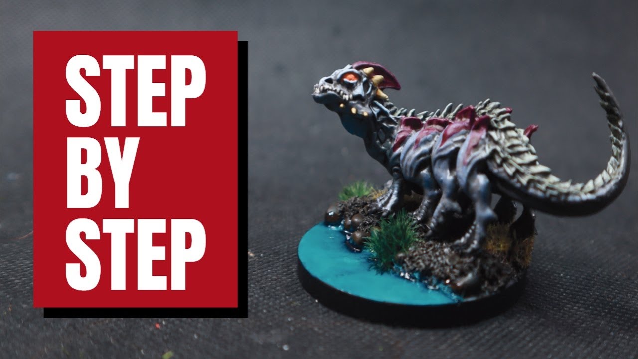 how to paint a basilisk miniature step by step