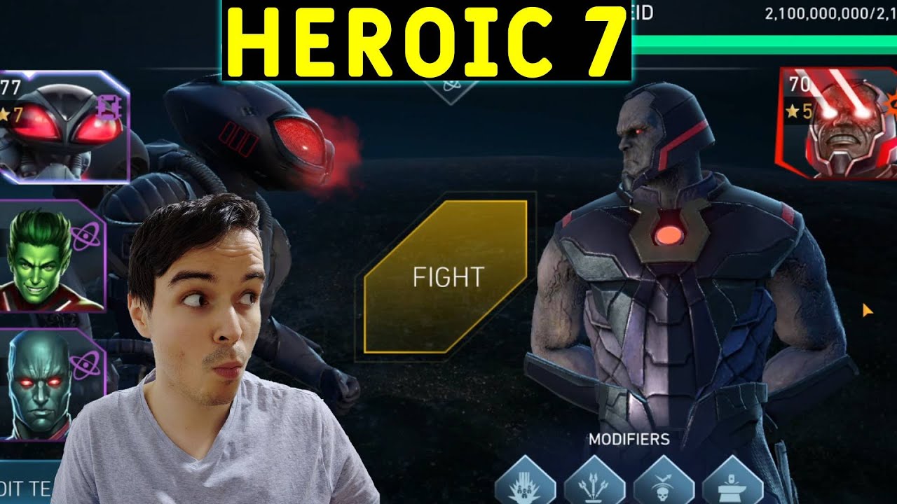Killing Heroic 7 Final Boss Darkseid Injustice 2 Mobile