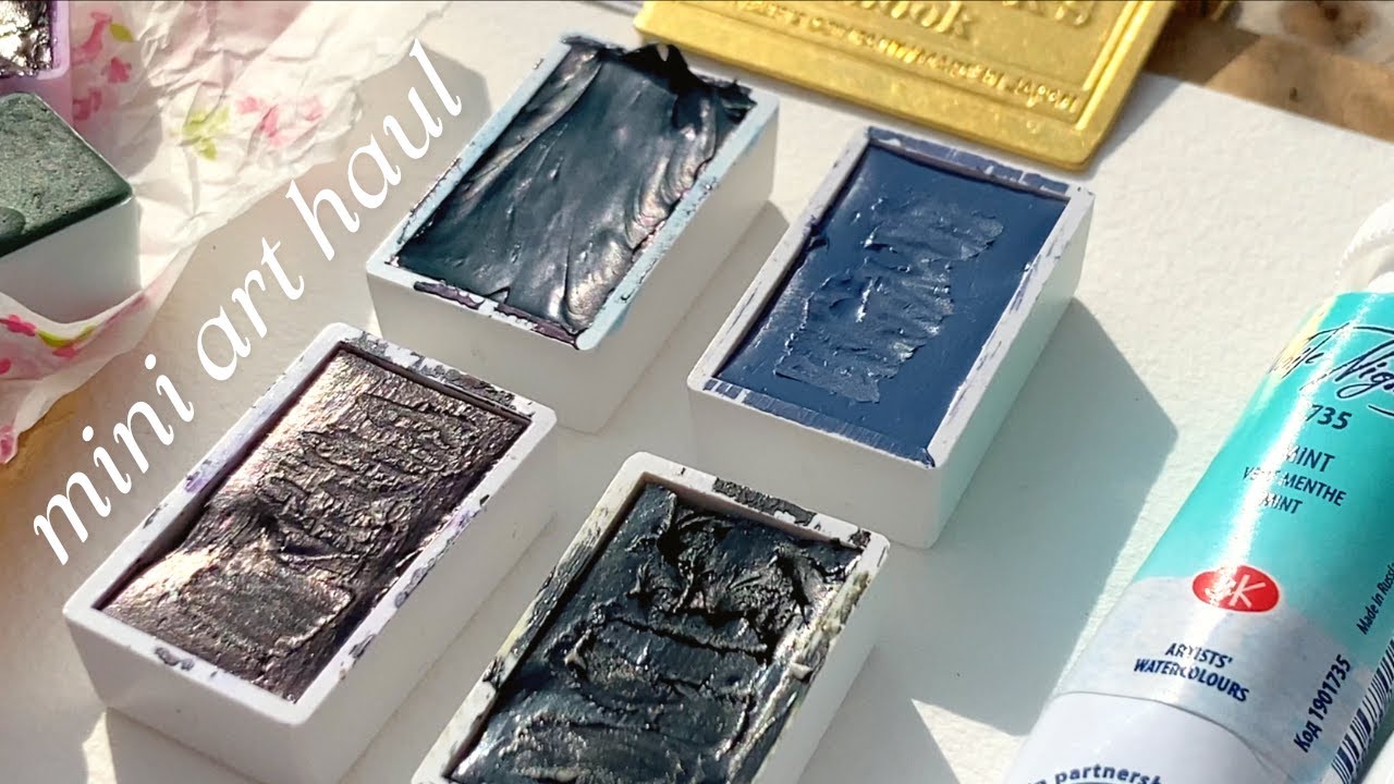 watercolour haul 🎨 roman szmal swatch + paint with me 👩🏻‍🎨🌷