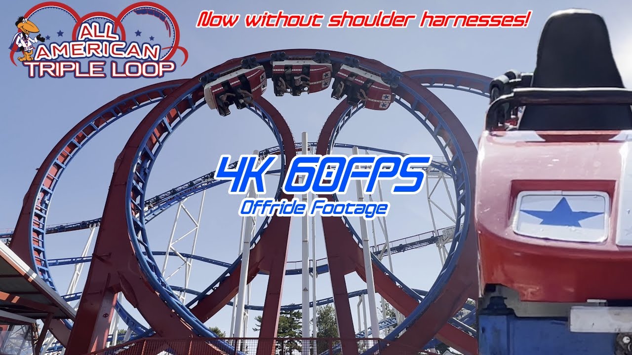 NO SHOULDER HARNESSES! | All American Triple Loop | Indiana Beach | Offride 4K60